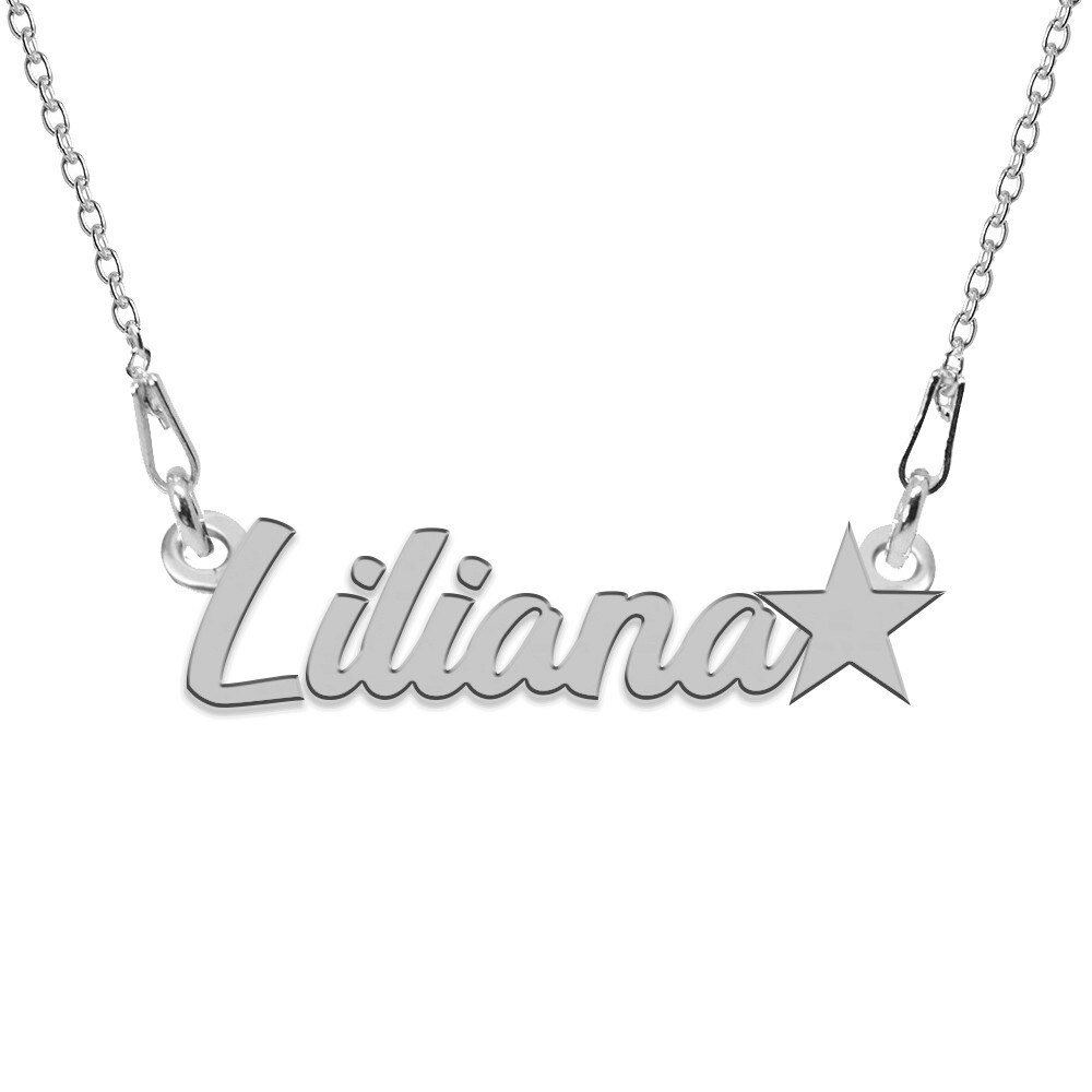 Colier Argint, Steluta, Nume Liliana , BijouxMAG, 45 cm