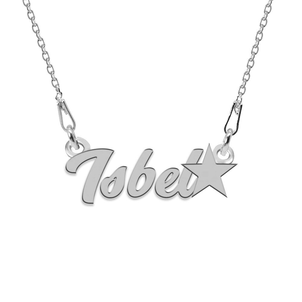 Colier Argint, Steluta, Nume Isabel , BijouxMAG, 45 cm