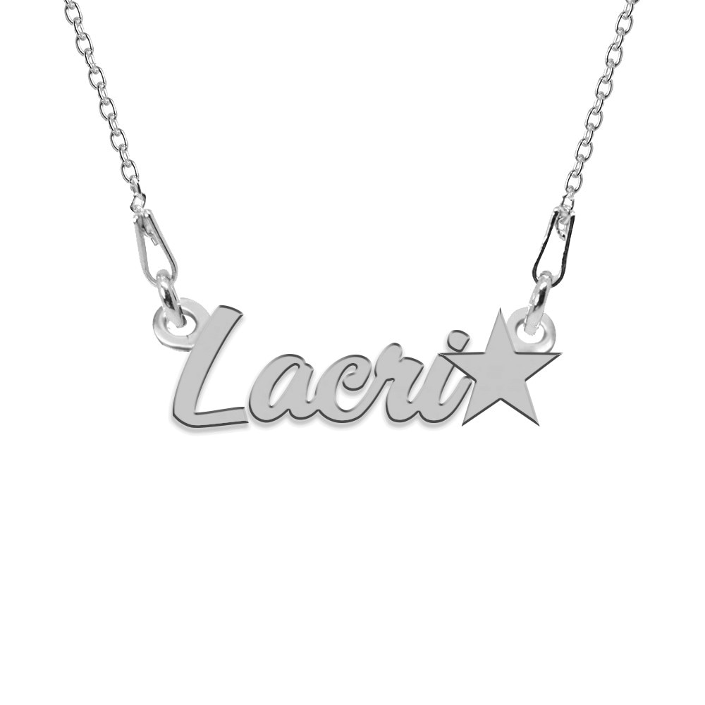 Colier Argint, Steluta, Nume Lacri , BijouxMAG, 45 cm