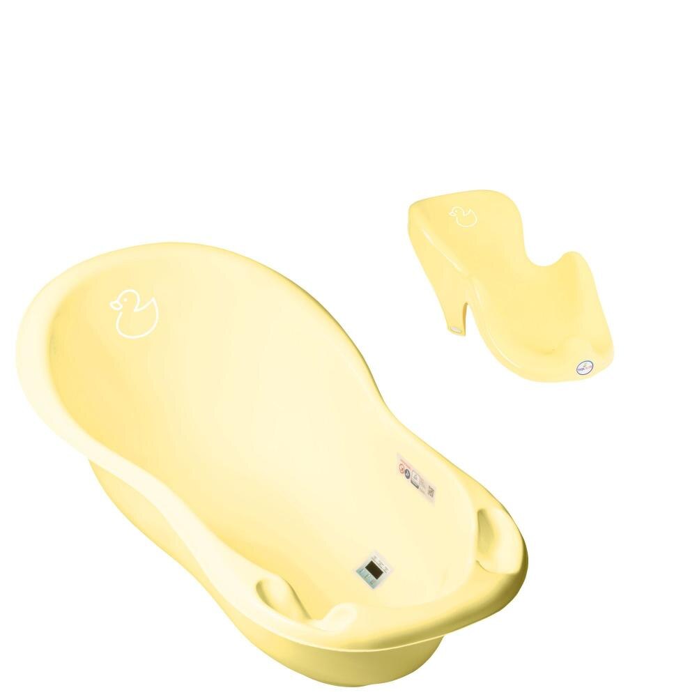 Set cadita 86 cm cu senzor de temperatura si suport anatomic Duck Galben