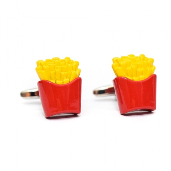 Butoni haiosi, Onore, inox, rosu si galben, 2 x 1.7 cm, model cartofi
