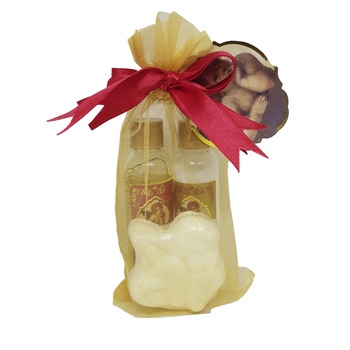 Set organza Vintage (de dus 65 ml + lotiune corp 65 ml, bila efervescenta), Village Cosmetics Set organza Vintage (de dus 65 ml + lotiune corp 65 ml, bila efervescenta), Village Cosmetics