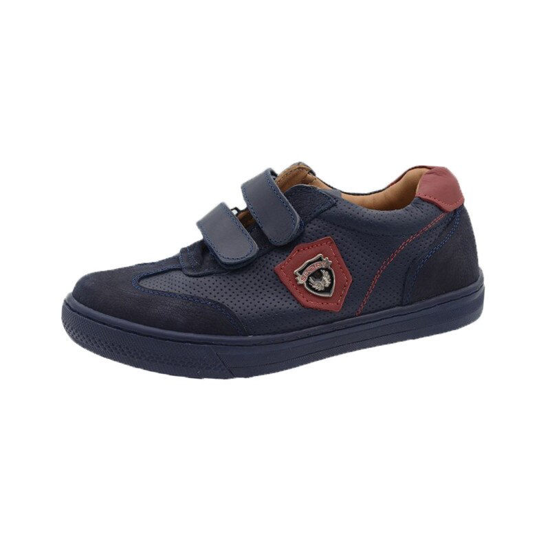 Pantofi ortopedici din piele, pentru baieti, cu benzi velcro, Scode, Bleumarin