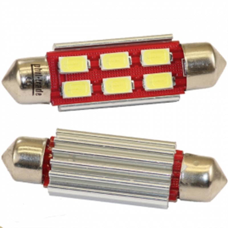 Set 2 becuri LED SOFIT 42MM 6 SMD 5730 12V ALBA CANBUS