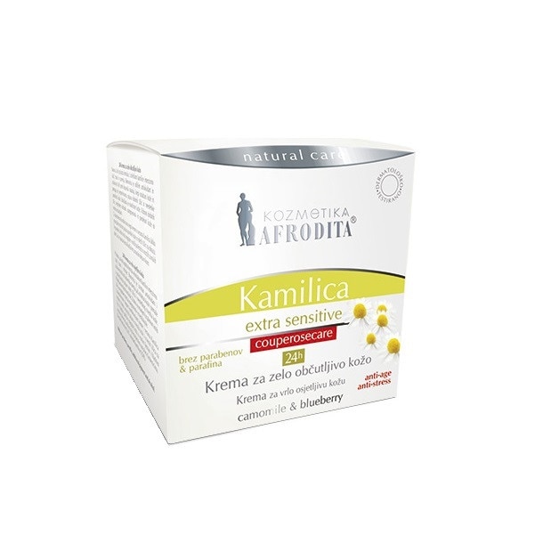Crema anticuperozica si antistres Cosmetica Afrodita Camomile extra sensitive 24h 50ml