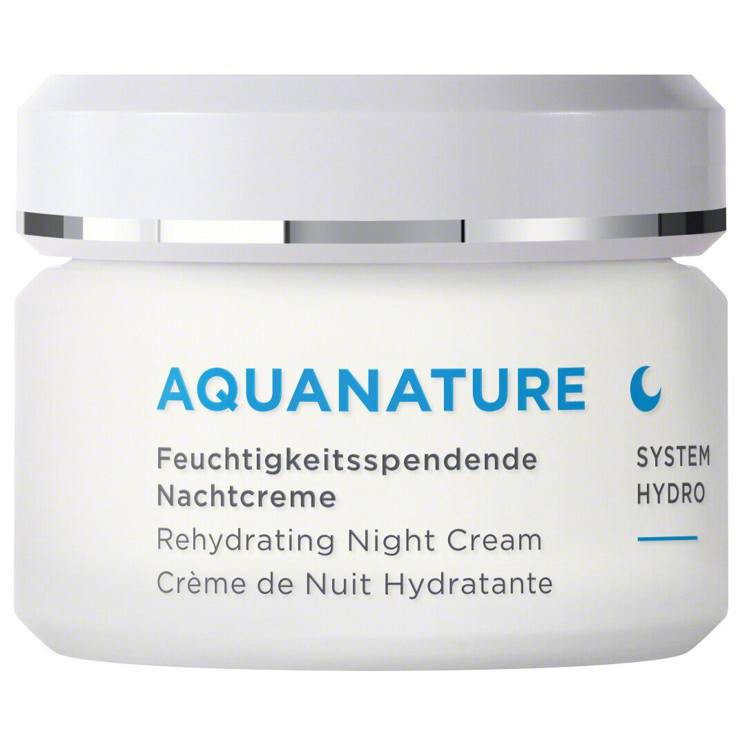 Crema naturala de noapte, pentru ten deshidratat, cu acid hialuronic, Annemarie Borlind, Aqanature, 50 ml