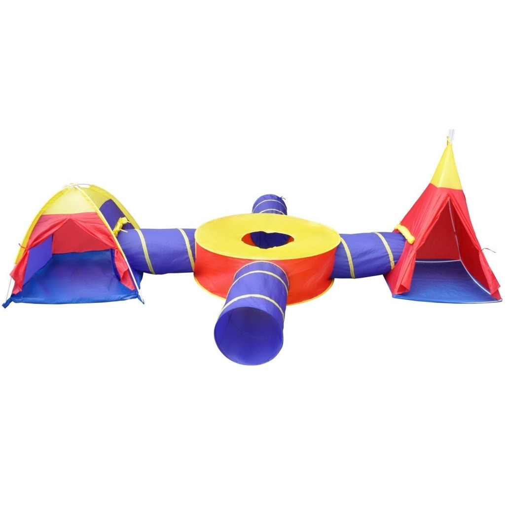 Set Corturi de Joaca pentru Copii cu 4 Tunele Multicolor
