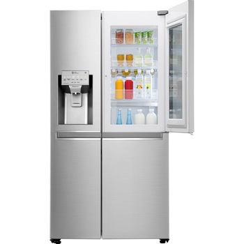 Side by Side LG GSX961NEAZ, 601 l, Clasa F, No Frost, InstaView, Dispenser apa, H 179 cm, Argintiu Side by Side LG GSX961NEAZ, 601 l, Clasa F, No Frost, InstaView, Dispenser apa, H 179 cm, Argintiu