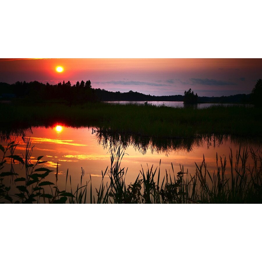 Tablou Canvas, Apus de soare, 90 x 50 cm, Rama lemn, Multicolor