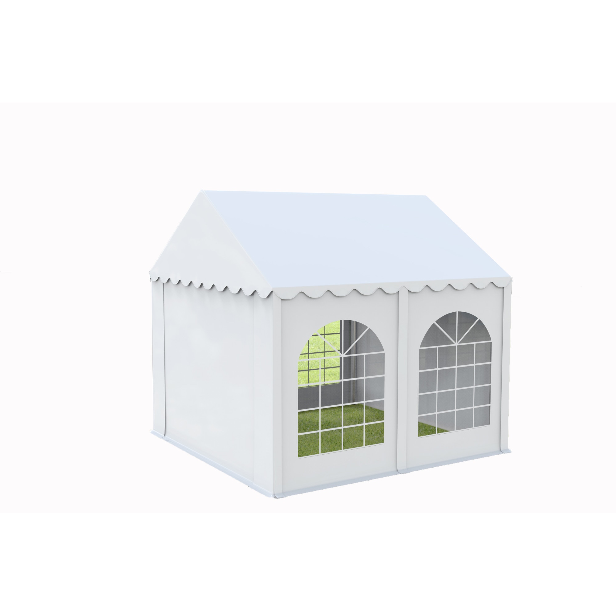 Cort evenimente 4x4 m, PROFESSIONAL PLUS, PVC ignifug alb