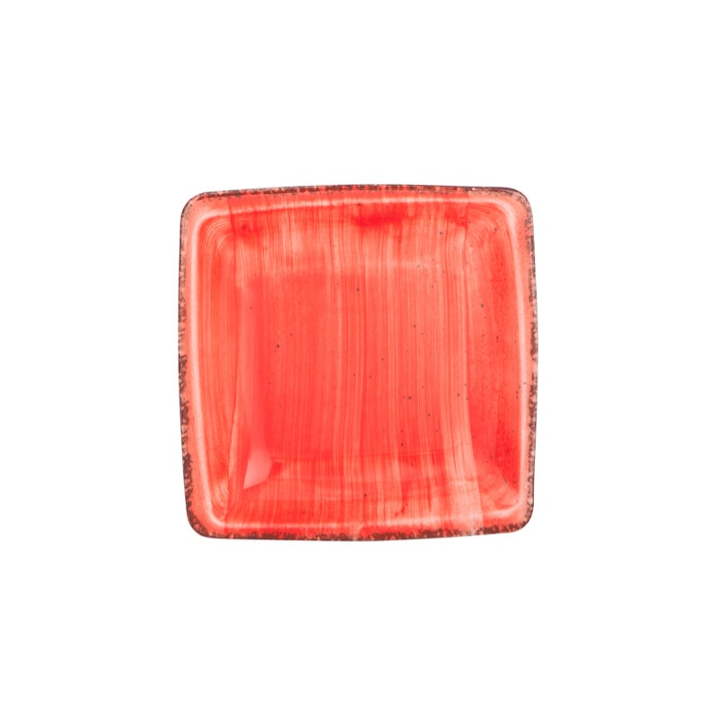 Farfurie patrata supa GURAL colectia RED 19x19cm