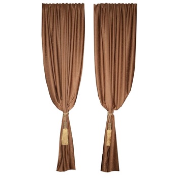 Set 2 draperii MASTEL 100x245cmx2 culoare coniac model catifelat uni Set 2 draperii MASTEL 100x245cmx2 culoare coniac model catifelat uni