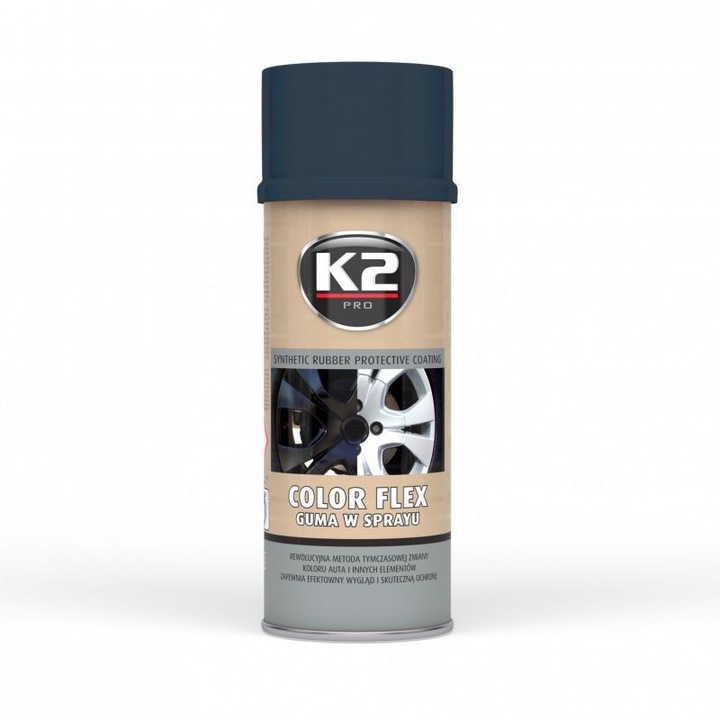 Spray festék gumi K2 COLOR FLEX 400ml karbon