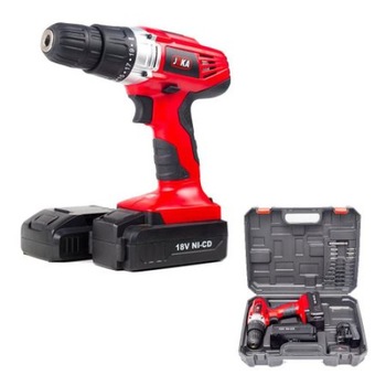 Bormasina cu 2 acumulatori JOKA, JAB18, (18V Ni-Cd) cu set accesorii, Autofiletanta, Rosu Bormasina cu 2 acumulatori JOKA, JAB18, (18V Ni-Cd) cu set accesorii, Autofiletanta, Rosu