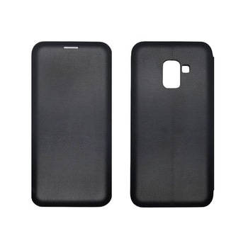 Husa tip carte din piele, Samsung Galaxy J3 2017, Magnet, Negru Husa tip carte din piele, Samsung Galaxy J3 2017, Magnet, Negru