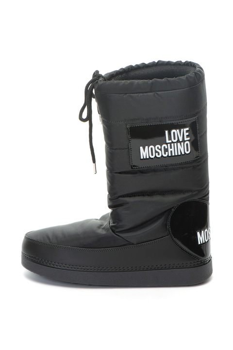 Love Moschino, Apreschiuri matlasate cu aplicatii logo, Negru, 37