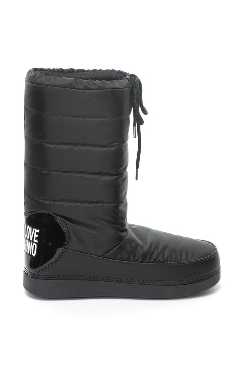 Love Moschino, Apreschiuri matlasate cu aplicatii logo, Negru, 37