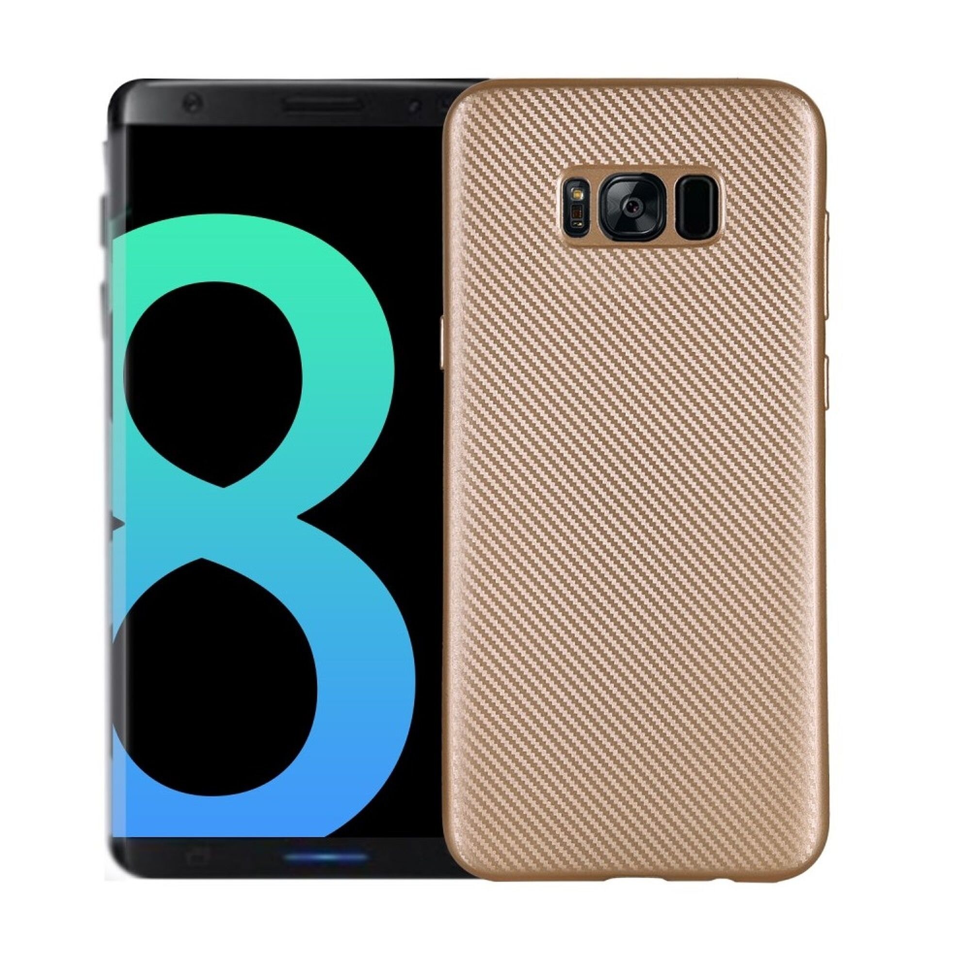 Husa Slim Tpu Carbon Samsung Galaxy S8 - auriu