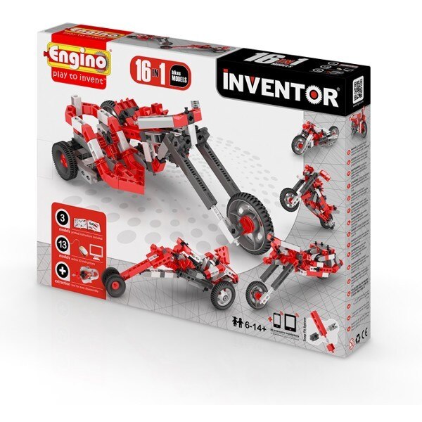 Set de constructie, Engino, Rosu/Gri, 141 elemente