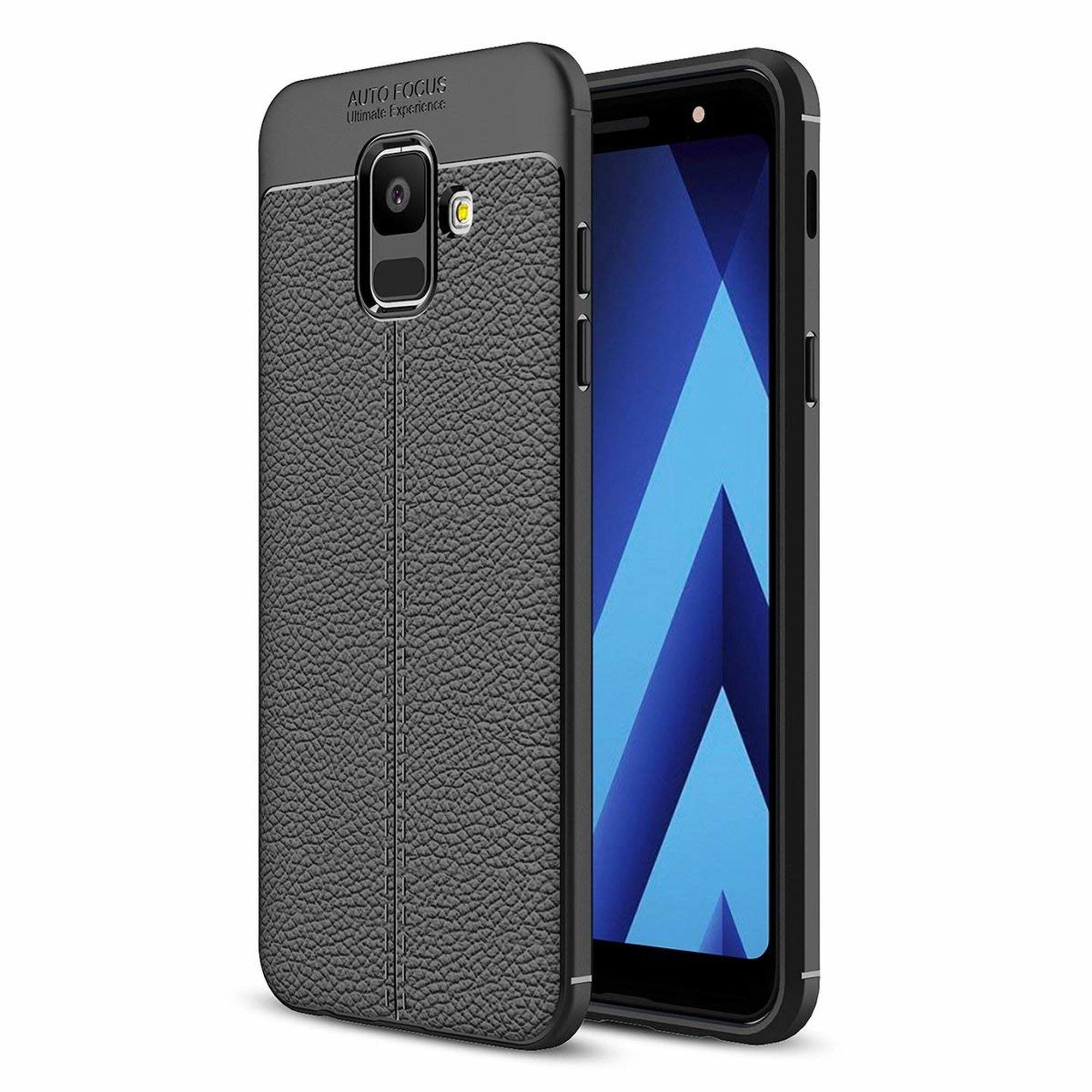 Husa Samsung Galaxy J6 (2018) - Silicon Tpu Brused Grain - negru