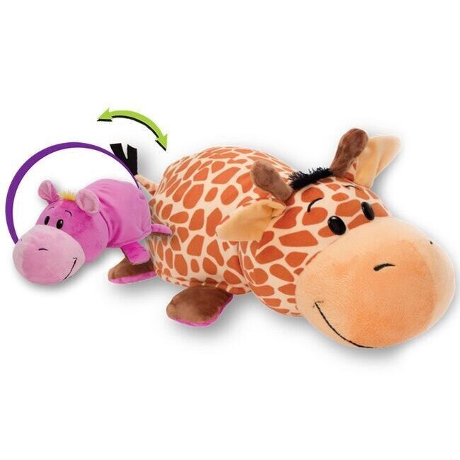 Jucarie de plus Formatex, Flipazoo Giraffe - Hipopotam, Girafa-hipopotam, 40 cm
