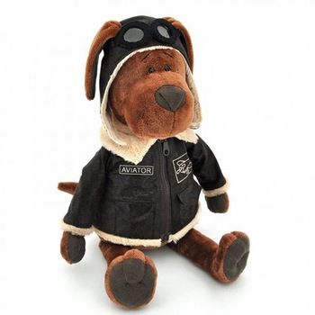 Jucarie de plus Symag, Catelus pilot, 30 cm, Maro Jucarie de plus Symag, Catelus pilot, 30 cm, Maro