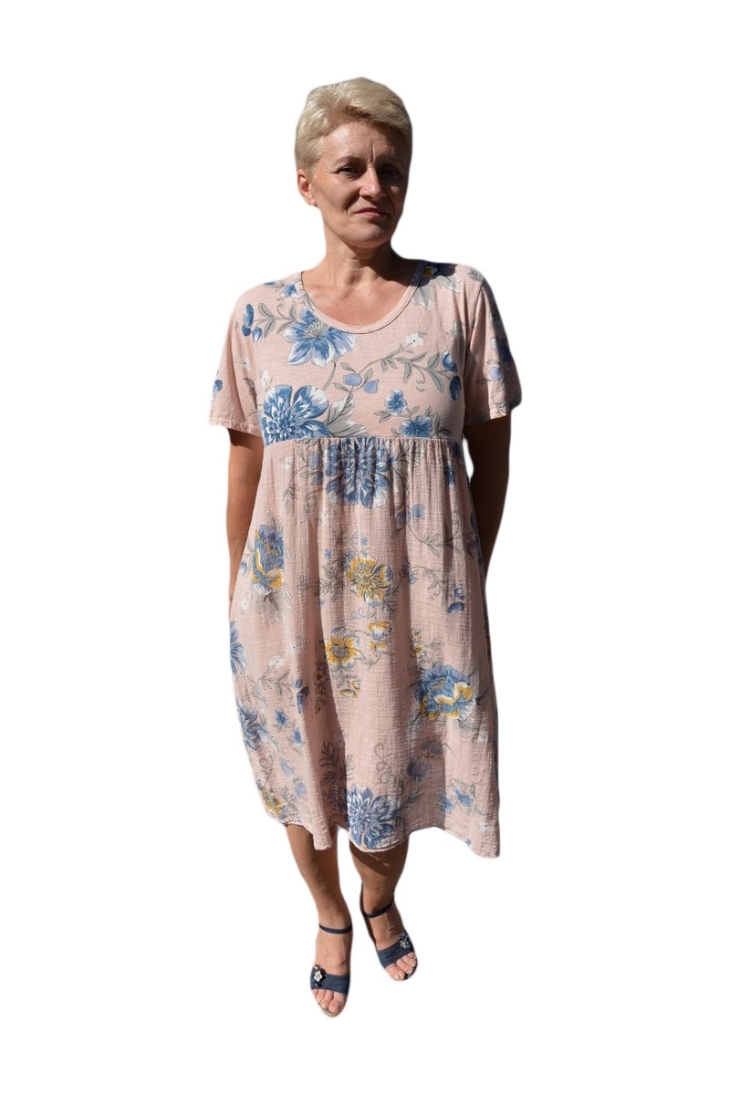 Rochie,model de flori,croi usor fronsat,D&J Exclusive, pudra