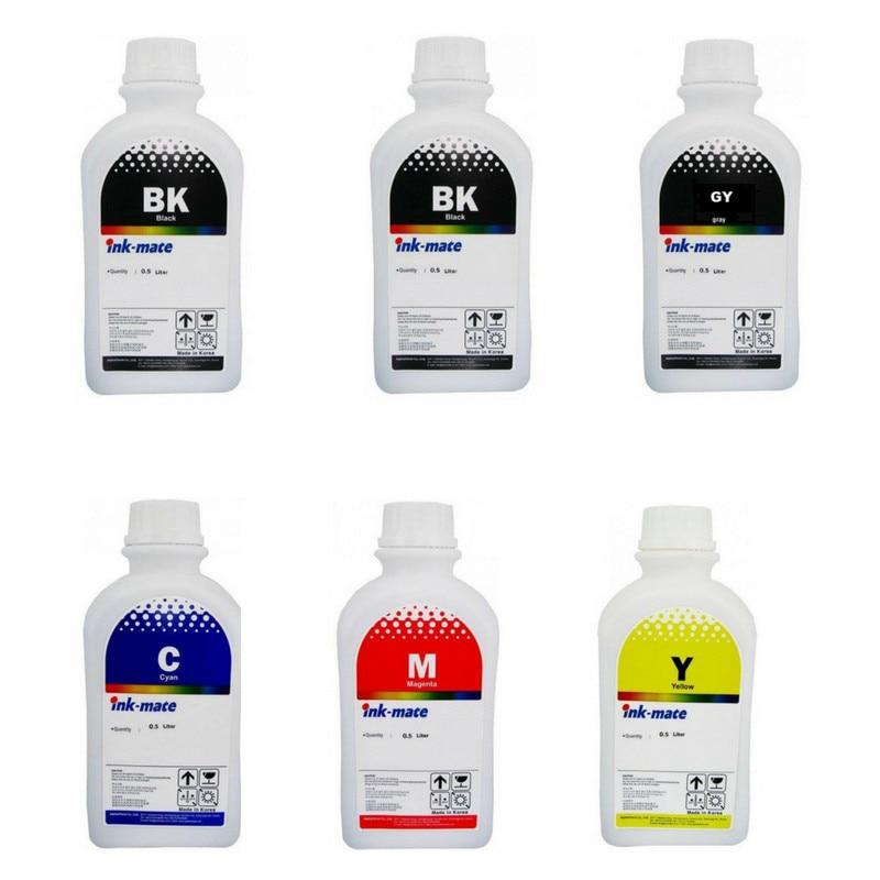 Pachet flacon refill cerneala negru pigment,negru dye,cyan,magenta,galben,gri Canon 500ml,Ink-Mate PGI-570,CLI-571