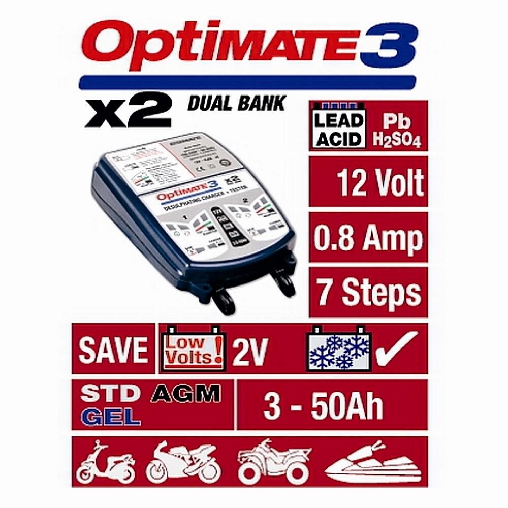 Redresor/Tester Tecmate Optimate 3 Dual Bank