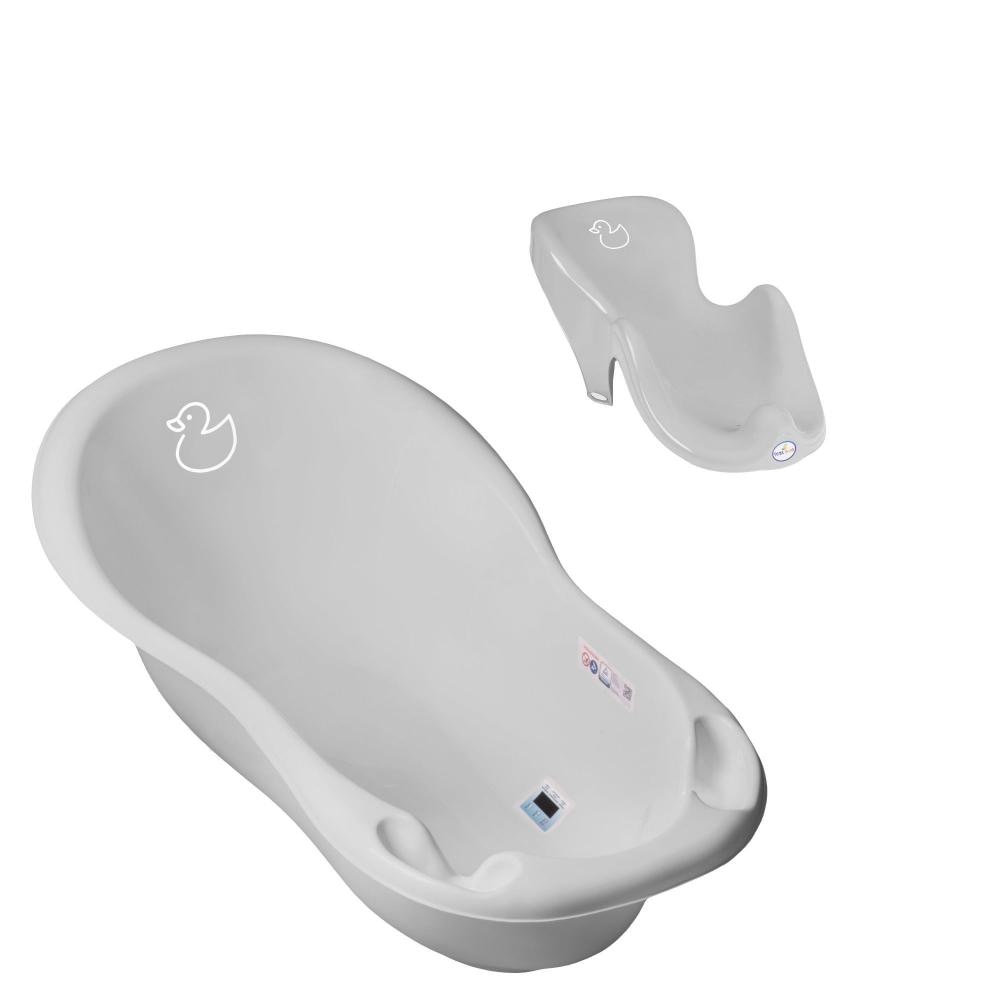 Set cadita 102 cm cu senzor de temperatura si suport anatomic Duck Gri