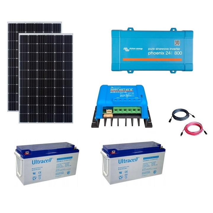Sistem fotovoltaic Off-Grid MORE++ 840Wp cu invertor Victron Energy de 800VA