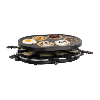 Gratar Raclette si aparat pentru mini-clatite 2 in 1 DomoClip DOC188, 1200W, 8 persoane, 6 mini-clatite Gratar Raclette si aparat pentru mini-clatite 2 in 1 DomoClip DOC188, 1200W, 8 persoane, 6 mini-clatite