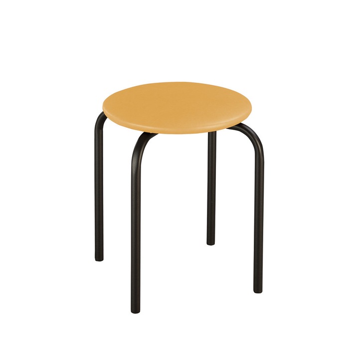 Кухненски стол Home Black, Охра екологична кожа