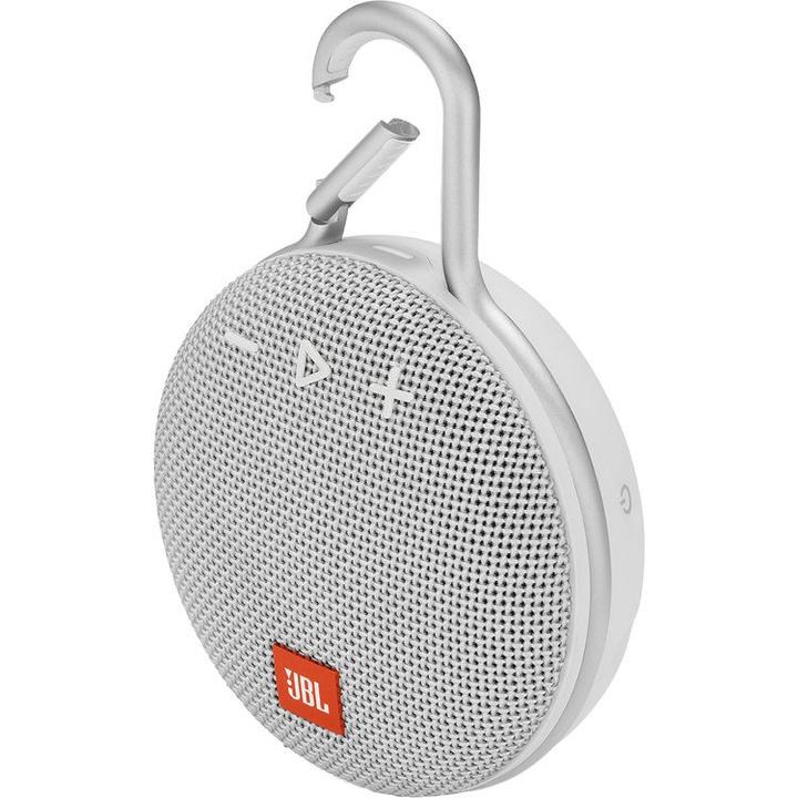 Boxa portabila JBL Clip 3, IPX7, Alb