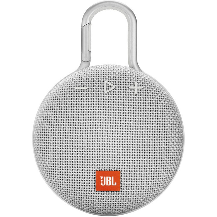 Boxa portabila JBL Clip 3, IPX7, Alb