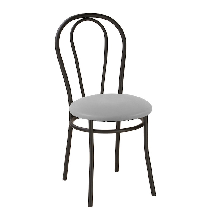 Konyhai szék Velvet Black, Szürke ökológiai bőr