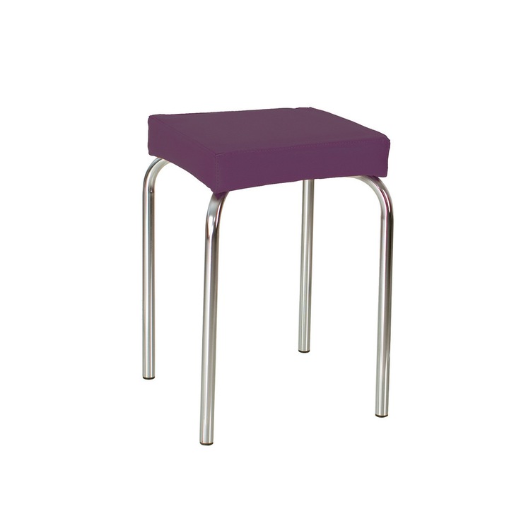 Scaun bucatarie Avida Chrome, Mov piele ecologica