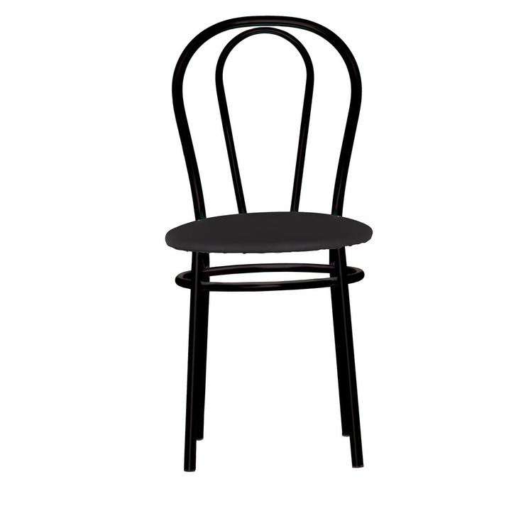 Scaun bucatarie Velvet Black, Wenge piele ecologica