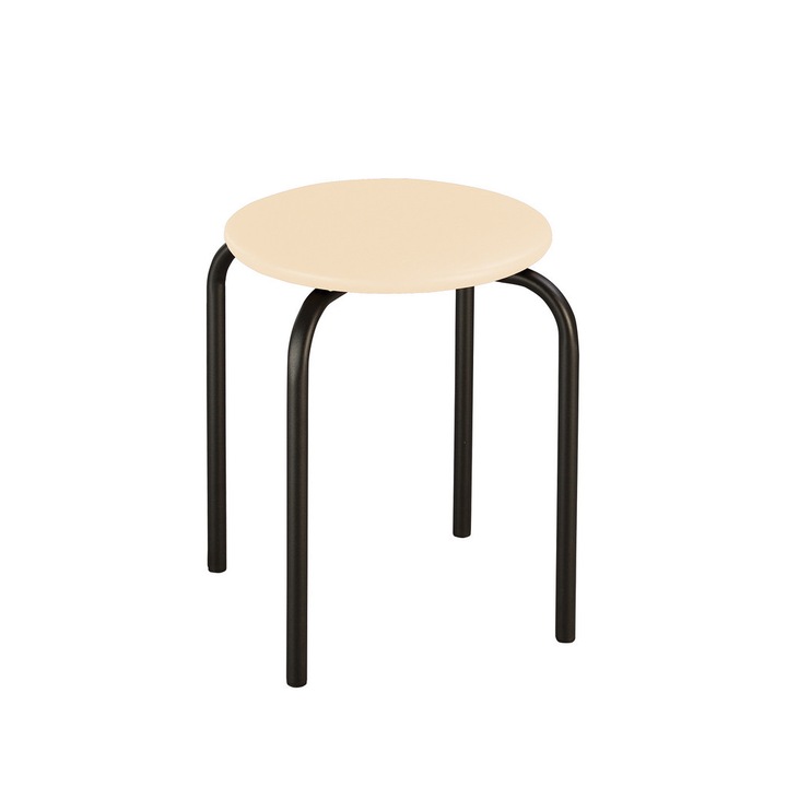 Кухненски стол Home Black, Cream екологична кожа