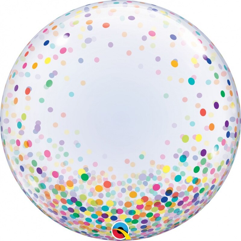 Balon Deco Bubble - Confetti Albastre - 24