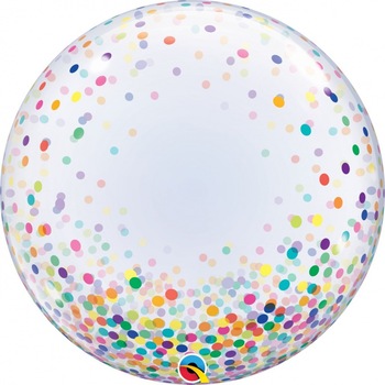 Balon Deco Bubble - Confetti Albastre - 24 Balon Deco Bubble - Confetti Albastre - 24