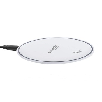 Incarcator wireless QI Promate AuraPad-3, lumina led, suprafata anti zgarieturi, protectie la supraincalzire, Alb Incarcator wireless QI Promate AuraPad-3, lumina led, suprafata anti zgarieturi, protectie la supraincalzire, Alb