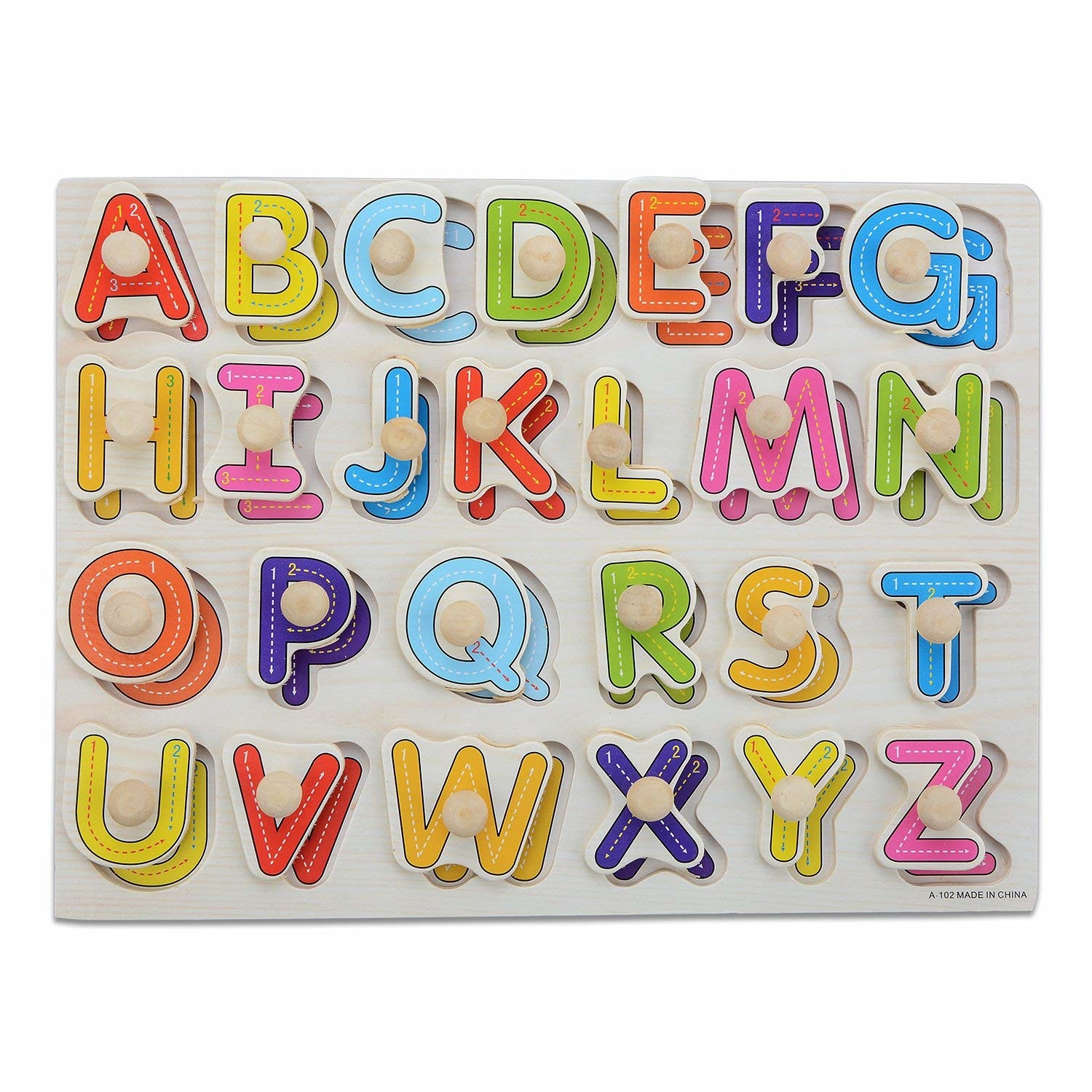 Joc puzzle incastru din lemn Litere - Invata Alfabetul