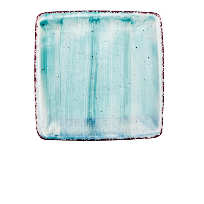 Farfurie patrata GURAL colectia TURQUOISE 17x17cm