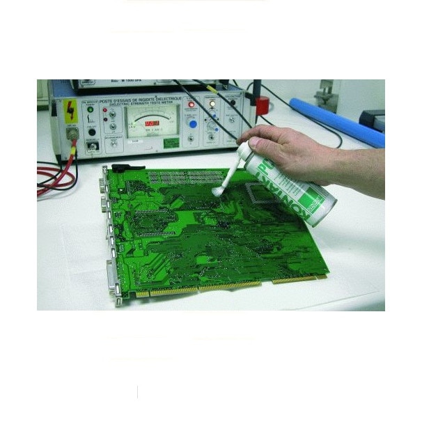 Мойка для печатных плат. Щетка для отмывки печатной платы. Промывку плат. Промывка печатных плат после пайки. Flux-off solins, аэрозоль, 400 мл.