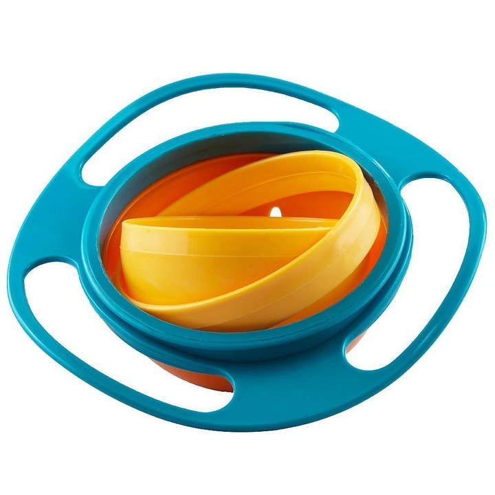 Въртяща се на 360° купа със защита против разливане за деца и бебета, синя