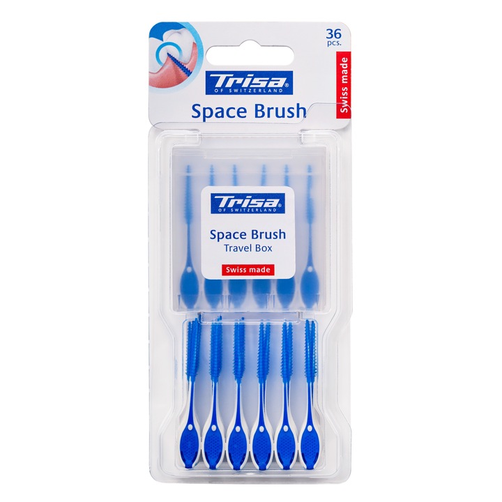 Set periute de dinti manuale interdentare flexibile Trisa Space Brush, ( 36 buc./pachet ) 673420 Albastru