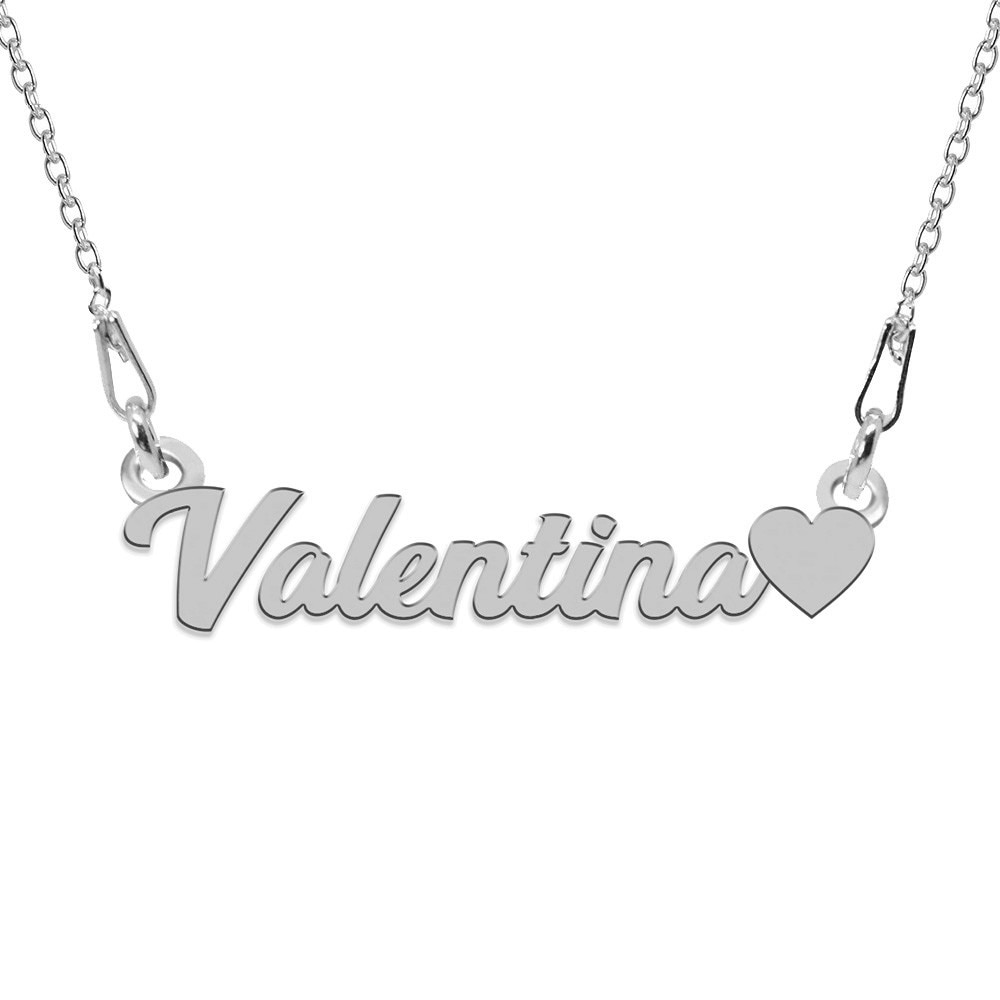 Colier Argint, Inimioara, Nume Valentina , BijouxMAG, 45 cm