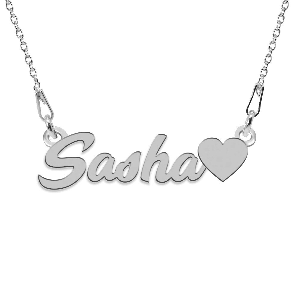 Colier Argint, Inimioara, Nume Sasha , BijouxMAG, 45 cm