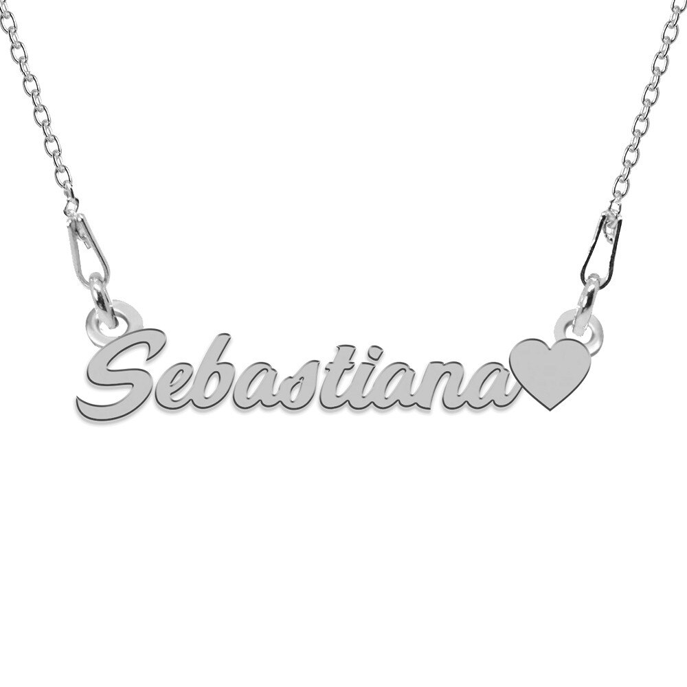 Colier Argint, Inimioara, Nume Sebastiana , BijouxMAG, 45 cm
